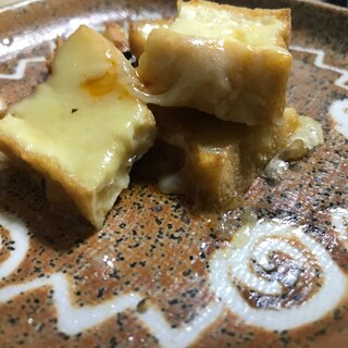 カンタンおつまみ、厚揚げのチースかけ